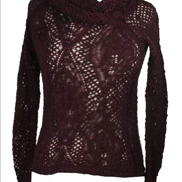 INC  Cowl-Neck Pointelle Sweater PORT - Picture 3 of 8